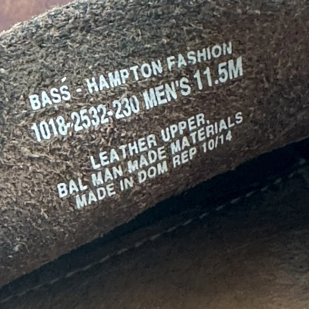 Handcrafted G.H. Bass Men's 11.5‎ Hampton Boat Shoes Brown 2 Tone Leather Deck